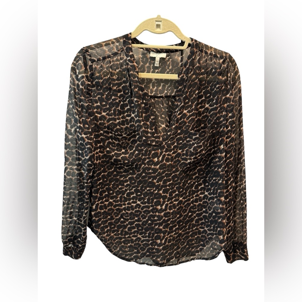 Joie leopard print silk blouse